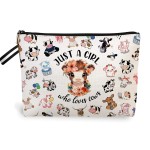 jepuyaya Cows Print Makeup Bag Gifts for Women,Cows Cosmetic Bag for Girls,Best Gifts for Cows Lovers,Just A Girl Who Loves Cows,Cows Lovers Christmas Birthday Gifts 6JM243