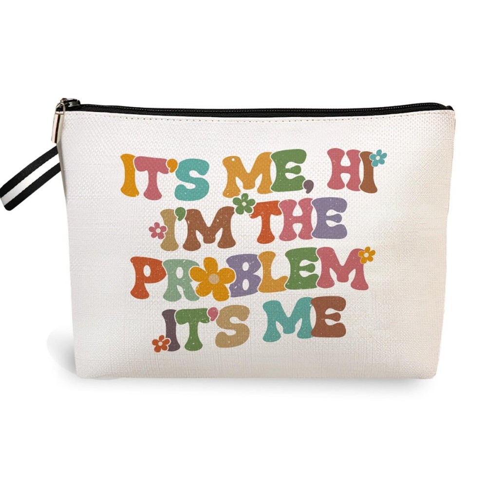 jepuyaya It\'s Me Hi I\'m The Problem It\'s Me Cosmetic Bag for Women Music Makeup Bag Fans Gift, Singer Makeup Bag Music Lover Merch, Travel Makeup Bag6JM239