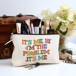 jepuyaya It\'s Me Hi I\'m The Problem It\'s Me Cosmetic Bag for Women Music Makeup Bag Fans Gift, Singer Makeup Bag Music Lover Merch, Travel Makeup Bag6JM239