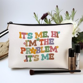 jepuyaya It\'s Me Hi I\'m The Problem It\'s Me Cosmetic Bag for Women Music Makeup Bag Fans Gift, Singer Makeup Bag Music Lover Merch, Travel Makeup Bag6JM239