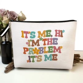 jepuyaya It\'s Me Hi I\'m The Problem It\'s Me Cosmetic Bag for Women Music Makeup Bag Fans Gift, Singer Makeup Bag Music Lover Merch, Travel Makeup Bag6JM239