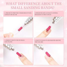 heemeei Small Sanding Bands for Nail Drill, 100Pcs Mini Sanding Bands 180 Medium Grits with Upgrade Design 3.1mm Mandrel Bits for Acrylic Nails Gel Manicures and Pedicure (Pink) heemeei Small Sanding Bands for Nail Drill, 100Pcs Mini Sanding Bands 180 Medium Grits with Upgrade Design 3.1mm Mandrel Bits for Acrylic Nails Gel Manicures and Pedicure (Pink)