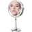 9 Large Make up Vanity Mirror with Lights Chrome Two Way Mirror 1x/10x Magnifying Mirror with Light and Stand 4000mAh Rechargeable Led Makeup Mirror for Desk Dresser Table
