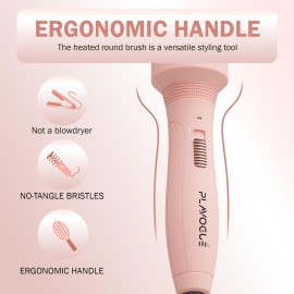 Plavogue Dual Voltage Thermal Curler, 1.5 Inch Round Brush for Curling, Smoothing, Volumizing, Fast Heating for Women All Hair Types with Travel Adapter, Gloves & Clips