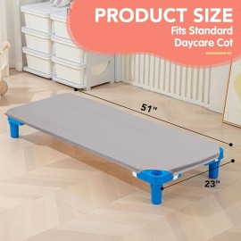 RowinsyDD 10 Pcs Cot Sheet for Daycare, 23 X 51, Gray Daycare Cot Size Sheet with Corner Elastic Loops for Child Boys Girls, Daycare Essentials for Toddler and Preschool, Breathable Microfiber