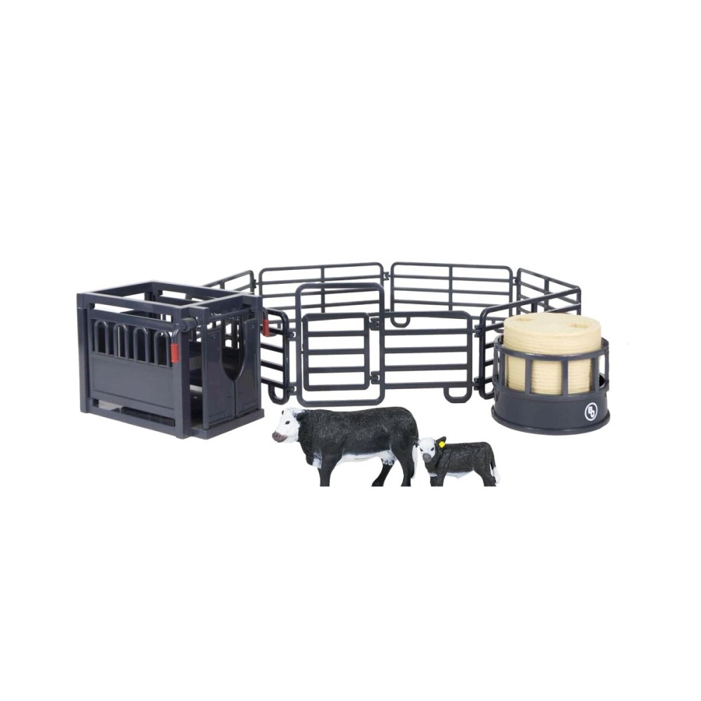 Big Country Toys 6666 Ranch Black Angus Ranch Set - Realistic Ranch Playset with Cattle, Accessories & Farm Fun