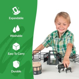 Big Country Toys 6666 Ranch Black Angus Ranch Set - Realistic Ranch Playset with Cattle, Accessories & Farm Fun