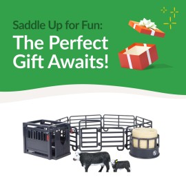 Big Country Toys 6666 Ranch Black Angus Ranch Set - Realistic Ranch Playset with Cattle, Accessories & Farm Fun