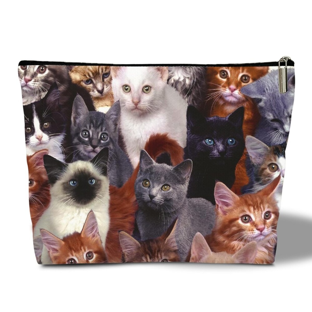 Rizotus Gift Bag for Her - Cat Lover Makeup Purse, Travel Accessory -25