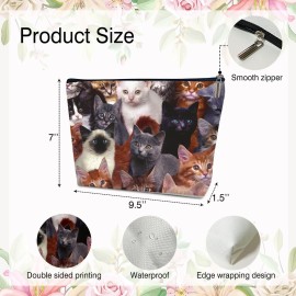 Rizotus Gift Bag for Her - Cat Lover Makeup Purse, Travel Accessory -25