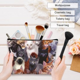 Rizotus Gift Bag for Her - Cat Lover Makeup Purse, Travel Accessory -25