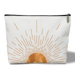 Rizotus Boho Sunset Sunshine Makeup Bag Purse - Sunrise Sun Ray Toiletry Pouch - Gift for Her, Teen, Mom