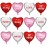 12 Pcs Valentines Day Heart Balloons - 18 Inch Red Pink Silver Foil Heart-shaped Balloons Candy Heart Metallic Balloons for Valentines Day Engagement Wedding Party Supplies Decorations