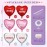12 Pcs Valentines Day Heart Balloons - 18 Inch Red Pink Silver Foil Heart-shaped Balloons Candy Heart Metallic Balloons for Valentines Day Engagement Wedding Party Supplies Decorations