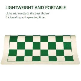 ELONGDI Roll-Up Vinyl Chess Board Mat - 15.5 Chess Mat for 3-Inch King, Lightweight & Non-Slip Portable Travel Chess Board for Beginner and Kids - No Chess Pieces