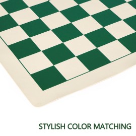 ELONGDI Roll-Up Vinyl Chess Board Mat - 15.5 Chess Mat for 3-Inch King, Lightweight & Non-Slip Portable Travel Chess Board for Beginner and Kids - No Chess Pieces