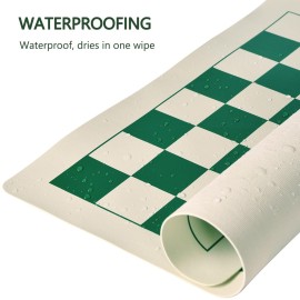 ELONGDI Roll-Up Vinyl Chess Board Mat - 15.5 Chess Mat for 3-Inch King, Lightweight & Non-Slip Portable Travel Chess Board for Beginner and Kids - No Chess Pieces