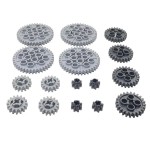 16PCS MOC Technical Gears Pack Compatible with Stnadard Building Block Assortment Kit 8/16/24/40 Tooth Gear