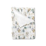 HawSkgFub Cute Dragon Fairy Tale Baby Blanket Boy Shower Gift, Cloud Moon Star Egg Pine Tree Flannel Fleece Nursery Bed Receiving Swaddle, Soft Lightweight Newborn Infant Toddler Crib Bedding 30 x 40