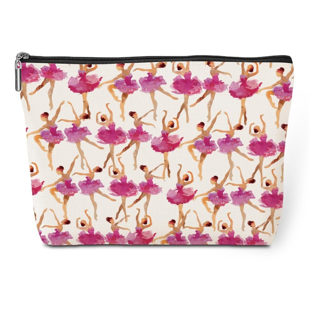 Watercolor Makeup Bag Dance Gifts Dancer Ballet Lovers Gift Elegant Recital Gifts Appreciation for Dancing Women Teacher Friend Girls Team Sister Travel Toiletry Bag for Graduation Birthday Christmas
