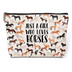 Cute Horses Makeup Bag Horse Gifts Funny Horse Party Favors Stuff Decor Travel Toiletry Bag for Women Best Friends Girls Farmer Grandma Mom Sister Coworker Nurse Camping Birthday Christmas Retirement