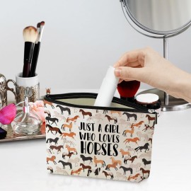 Cute Horses Makeup Bag Horse Gifts Funny Horse Party Favors Stuff Decor Travel Toiletry Bag for Women Best Friends Girls Farmer Grandma Mom Sister Coworker Nurse Camping Birthday Christmas Retirement
