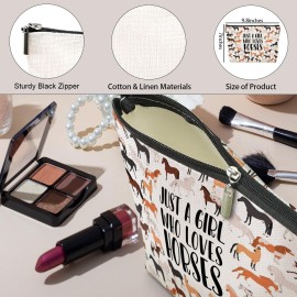 Cute Horses Makeup Bag Horse Gifts Funny Horse Party Favors Stuff Decor Travel Toiletry Bag for Women Best Friends Girls Farmer Grandma Mom Sister Coworker Nurse Camping Birthday Christmas Retirement