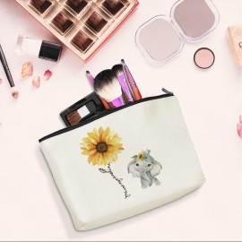 Funny Sunflower Elephant Makeup Bag Romantic My Sunshine I Love You Gifts for Her Women Friend Mom Wife Girlfriend Travel Toiletry Bag for Graduation Wedding Anniversary Birthday Christmas Funny Sunflower Elephant Makeup Bag Romantic My Sunshine I Love You Gifts for Her Women Friend Mom Wife Girlfriend Travel Toiletry Bag for Graduation Wedding Anniversary Birthday Christmas