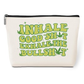 Funny Weed Makeup Bag Weed Gifts Weed Accessories Green Leaves Decor Christmas Birthday Graduation Friendship Gifts for Women Friends Leaf Lovers Aunt Her Girl Mom Grandma Travel Toiletry Bag