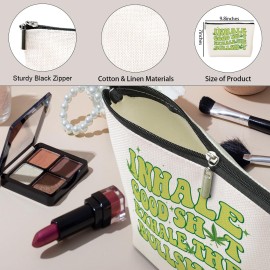 Funny Weed Makeup Bag Weed Gifts Weed Accessories Green Leaves Decor Christmas Birthday Graduation Friendship Gifts for Women Friends Leaf Lovers Aunt Her Girl Mom Grandma Travel Toiletry Bag