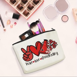 Cheerleader Gifts Makeup Bag Funny Cheerleading Gifts Travel Toiletry Bag Cheerleading Accessories Stuff Thank You Friendship Gifts for Women Friends Sport Team Female Birthday Christmas Graduation