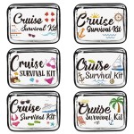 Dripykiaa Cruise Essentials 6Pcs Waterproof Makeup Bag with Zipper Pouch for Trip Gifts