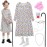 Z-Shop Old Lady Costume for Girls 100 Days of School Costume Grandma Granny Nightgown for Kids,8 Multicolor