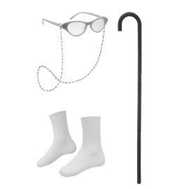 Z-Shop Old Lady Costume for Girls 100 Days of School Costume Grandma Granny Nightgown for Kids,8 Multicolor