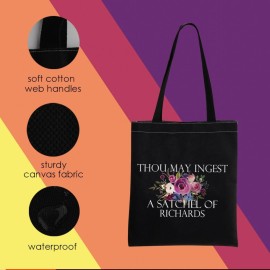 Funny Sarcastic Gift Thou May Ingest a Satchel of Richards Makeup Zipper Pouch Bag for Friends Adult Saying Joke (THOU Black)