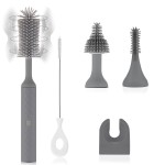 biqin Electric Cleaning Brush Set 4 Piece Multi-Purpose Cleaner Brushes,360 high-Speed Rotation Cleaning,1500mAh,Waterproof IPX65,Perfect Household Cleaning Brushes(Grey)