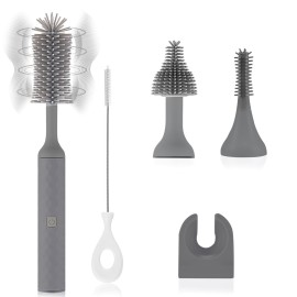 biqin Electric Cleaning Brush Set 4 Piece Multi-Purpose Cleaner Brushes,360 high-Speed Rotation Cleaning,1500mAh,Waterproof IPX65,Perfect Household Cleaning Brushes(Grey)