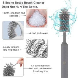 biqin Electric Cleaning Brush Set 4 Piece Multi-Purpose Cleaner Brushes,360 high-Speed Rotation Cleaning,1500mAh,Waterproof IPX65,Perfect Household Cleaning Brushes(Grey)