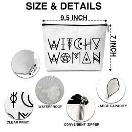 AWSICE Funny Makeup Bag, Witchy Woman Gifts Stuff Makeup Bag, Birthday Gift Bag for Witchcraft Lovers Women Female Best Friends Birthday-B21