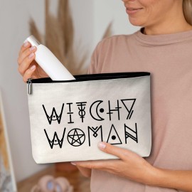 AWSICE Funny Makeup Bag, Witchy Woman Gifts Stuff Makeup Bag, Birthday Gift Bag for Witchcraft Lovers Women Female Best Friends Birthday-B21