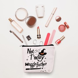 Paliboiu Magic Wizard Makeup Bag Funny Not Today Cosmetic Bag Zipper Travel Toiletry Bag Gifts for Girl Sister Women Fans Paliboiu Magic Wizard Makeup Bag Funny Not Today Cosmetic Bag Zipper Travel Toiletry Bag Gifts for Girl Sister Women Fans