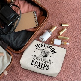 Absnfatu Boxer Dogs Makeup Bag, Just A Girl Who Loves Boxers Cosmetic Pouch Absnfatu Boxer Dogs Makeup Bag, Just A Girl Who Loves Boxers Cosmetic Pouch