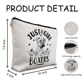 Absnfatu Boxer Dogs Makeup Bag, Just A Girl Who Loves Boxers Cosmetic Pouch Absnfatu Boxer Dogs Makeup Bag, Just A Girl Who Loves Boxers Cosmetic Pouch
