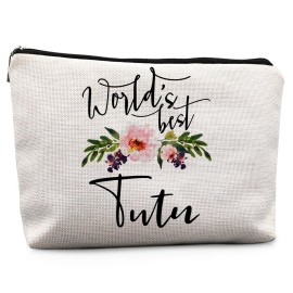 Absnfatu Tutu Gifts,World\'s Best Tutu Grandma Makeup Bag Cosmetic Pouch,Christmas Mother\'s Day Birthday Gifts For Mom Grandma Grandmother
