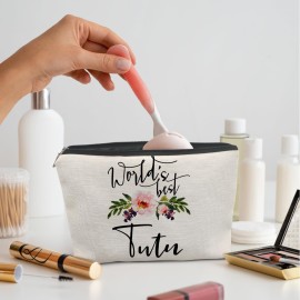 Absnfatu Tutu Gifts,World\'s Best Tutu Grandma Makeup Bag Cosmetic Pouch,Christmas Mother\'s Day Birthday Gifts For Mom Grandma Grandmother