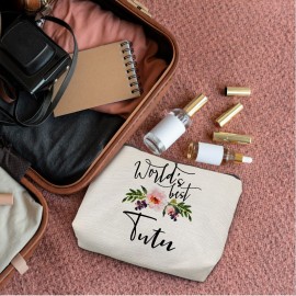 Absnfatu Tutu Gifts,World\'s Best Tutu Grandma Makeup Bag Cosmetic Pouch,Christmas Mother\'s Day Birthday Gifts For Mom Grandma Grandmother