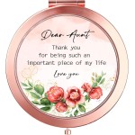 Kasuwow Aunt Gifts for Aunt Birthday, Compact Mirror, Auntie Gift Ideas