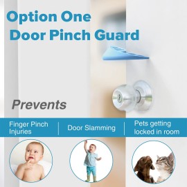 Neobay Door Pinch Guard and Stopper, Silicone Finger Pinch Guard, Prevents Injuries, Slamming Doors, Kids Safety, 4 Packs Blue