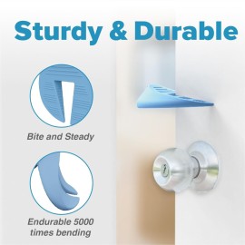 Neobay Door Pinch Guard and Stopper, Silicone Finger Pinch Guard, Prevents Injuries, Slamming Doors, Kids Safety, 4 Packs Blue