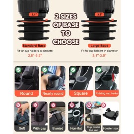 SEVEN SPARTA Car Seat Tray for Kids Toddler Travel with Soft Rubber Base, Rotatable and Removable Cup Holder Snack Tray for Food Color and Play for Family Road Trip Essentials (1, Standard Base)